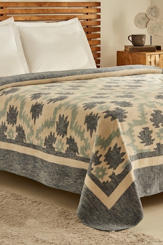 Karaca Home Damask Çift Kişilik Pamuklu Battaniye Lacivert
