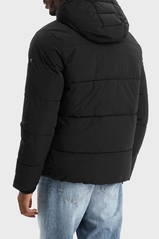Guess Stretch Suya Dayanıklı Kapitoneli Çıkarılabilir Kapüşonlu Şişme Mont M6bl58w4170 Erkek Mont M6bl58 W4170 Jblk Siyah