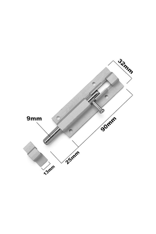 Alüminyum Eloksal Fişek Sürgü Kapı Pencere Sürgüsü 9cm