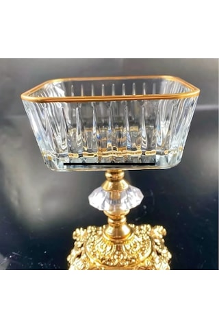 Assa Bazaar 6 Adet Gold Ayaklı Cam Magnolia Kase Dondurmalık Şekerlik Tatlı Sunumluk Altın