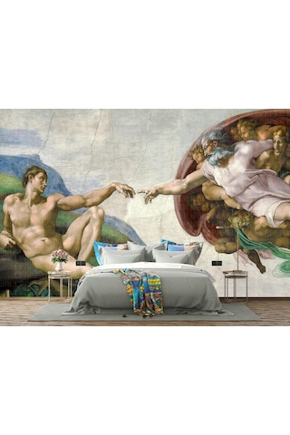 Michelangelo Sistine Şapel Poster Duvar Kağıdı Renkli