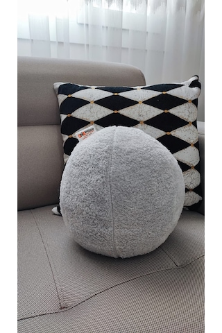 Top Kırlent Yastık 1 Büyük Gri 42 Cm