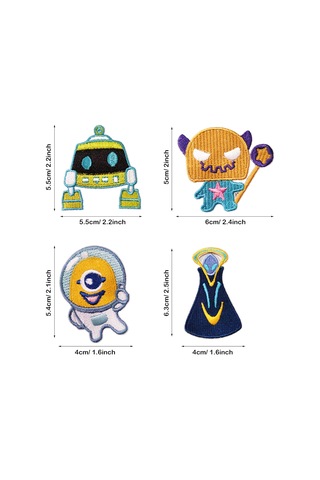 Ütüyle Yapışan Yamalar, 12 Robot Ütüyle Yapışan Yama, Giysi, Tişört, Kot Ceket İçin Dikilen Yamalar