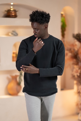 Paul Martin Modal Esnek Kumaş Regular Fit Mevsimlik Sweatshirt Siyah