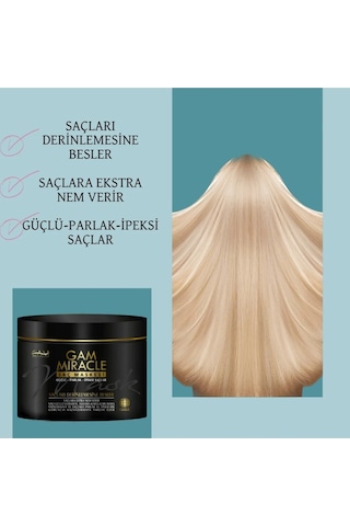 Gam Miracle Güçlü Parlak İpeksi Saçlar İçin Saç Bakım Maskesi 400 ML