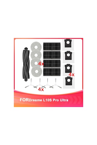 Dreame L10s Pro Ultra Heat Robot Süpürge Ana Yan Fırça Hepa Filtre Paspas Bezi Toz Torbası Parçaları