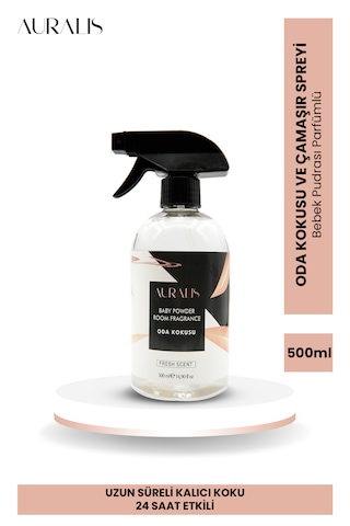 Auralis Bebek Pudrası Kokulu Oda Kokusu Ve Çamaşır Spreyi Baby Powder 500 Ml Bebek Pudrası