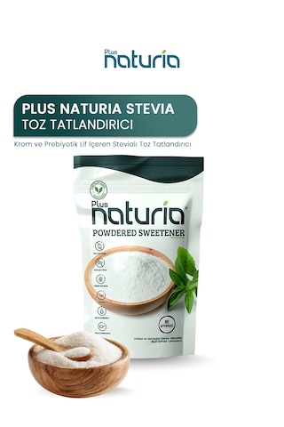 Stevia Toz Tatlandırıcı Şekersiz Ve Kalorisiz Tatlılık, 200g Krom İlaveli
