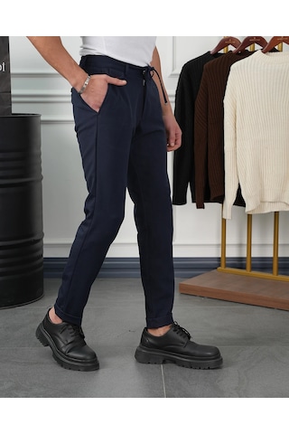 Modefendi Pamuk Likra Slim Fit Jogger Pantolon Lacivert