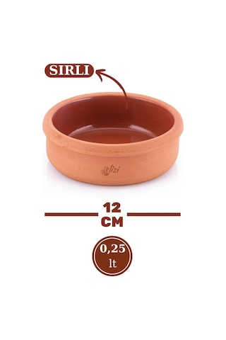 Elizi Çömlekleri Sırlı Toprak Güveç Kasesi Fırın Sütlaç Kabı 6 x 250 ML Diğer