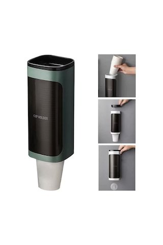 Sunup Sn-27109 Kendinden Yapışkanlı Plastik - Karton Bardak Dispenseri Yeşil
