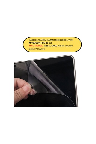 Macbook Pro 16 İnç Ekran Koruyucu Mat Parlamayı Önler Touchbarlı A2141 2019 Yılı Üretimi İle Uyumlu