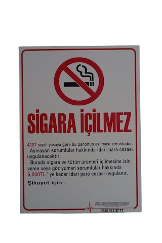 Dijital Baskı Sigara İçilmez Uyarı Levhası