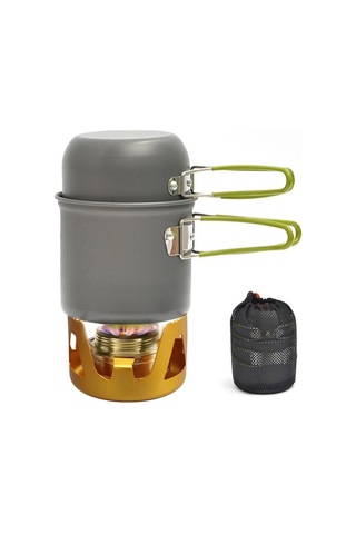 Createtech Yürüyüş Tencereli Skycıty Sırt Sığan Seti Pratik Pişirme Mutfağı Kamp İçin Hava Çantasına Balıkçılık Altın Alkollü Açık & - Xv Altın