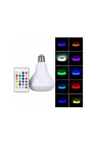 Kumandalı Rgb Led Işık Bluetooth Hoparlör Ses Lambası Renkli Ampul Diğer