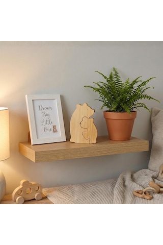 Simdale Wood İsimli Ahşap Anne Ve Yavru Ayı Puzzle - Geçmeli Montessori Oyuncak
