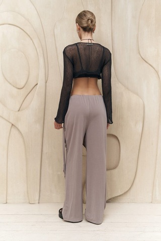 Mai Collection Mai Studios Co. Ember Bağcıklı Gri Kruvaze Pantolon Gri