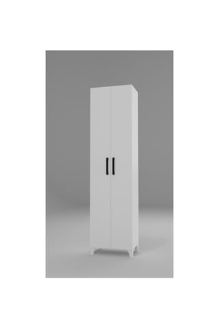 8 Raflı Mdf Beyaz 2 Kapaklı Çok Amaçlı Mutfak Dolabı Banyo Dolabı Çok Amaçlı Dolap Atlantik Çam