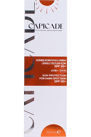 Capicade Spf 50+ Güneş Koruyucu Krem Lekeli Ciltler 100 Ml
