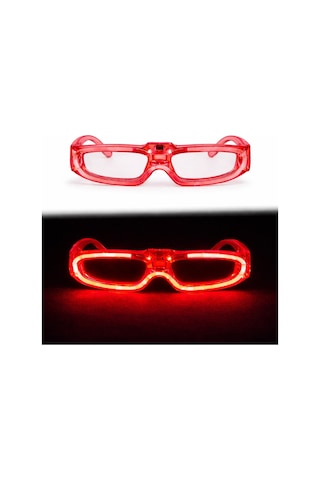 Vaveni Kırmızı Led Işıklı Parti Gözlüğü 3 Modlu Glow & Gece Eğlence Gözlüğü Arz Diğer