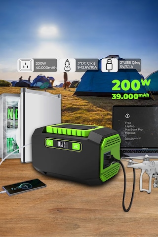 Robo 200 W Taşınabilir Güç Istasyonu Güç Kaynağı