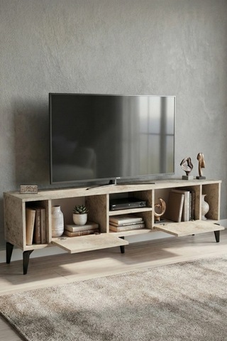 Linya Tv Sehpası Suntalam Ekru 160x35 Cm Çok Renkli