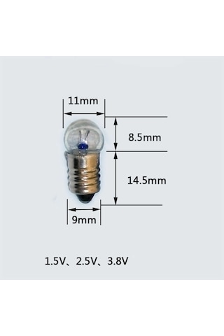 100 Adet, Mini Ampül, Deney Setleri Için, 2,5 V Sarı Ampul, Lamba