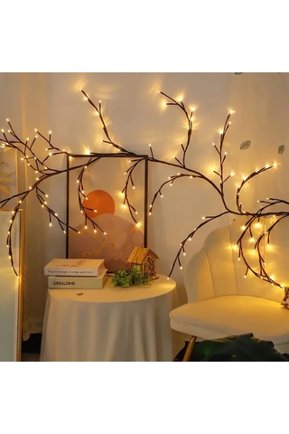 Honeybeeshop 8 Modlu 1 Adet Eğri Led Duvar Lambası Çalı Işığı Usb Güçlü Rattan Gece Işığı Düğün Oturma Odası Dekoru