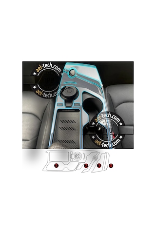 Kia Ev6 Uyumlu Vites Etrafı Piano Black Tpu Koruyucu 4lü Set 2022-2026