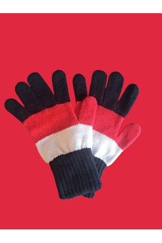 Garson Beden Erkek Çocuk Eldiven Siyah Kırmızı 8-12 Yaş Siyah - Kırmızı