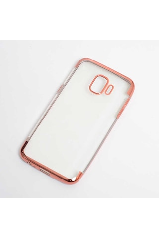 Galaxy Uyumlu J2 Core Kılıf Dört Köşeli Lazer Silikon Kılıf Rose Gold