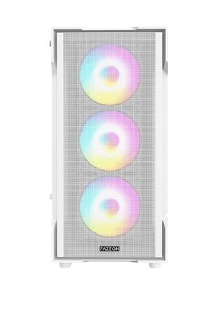 Fazeon F1 650w 80plus Bronze Mesh 4x120mm Rainbow Fanlı Matx Beyaz Bilgisayar Kasası