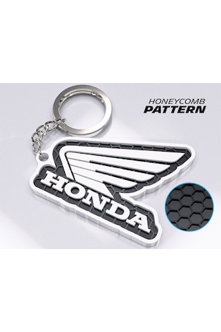 Markanıza Özel Petek Desenli Honda Moto Logolu 3d Anahtarlık