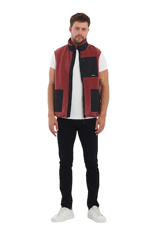 Adams Erkek Polar Kolsuz Çift Renk Yelek 3 Cepli Comfort Fit Bordo