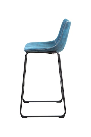 Beliani Belıanı Franks 2 Li Retro Bar Sandalyesi Seti, 72 Cm Oturma Yüksekliği, Kavisli Sırtlık Mavi