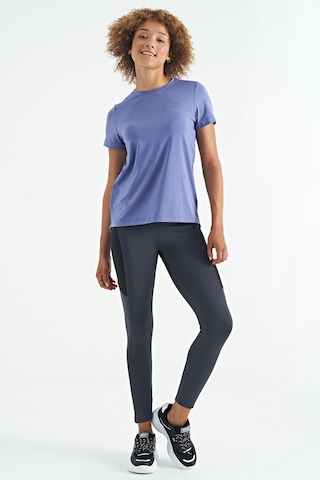 Tommy Life Eflatun Sırt Yırtmaç Detaylı O Yaka Kısa Kollu Standart Kalıp Kadın T-shirt - 97267 Eflatun