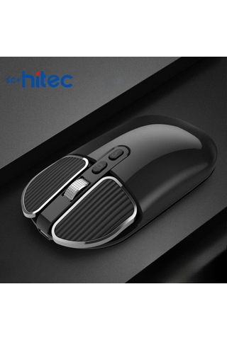 Schitec M203 Çift Modlu Taşınabilir Optik Kablosuz 2.4ghz Ve Bluetooth Bağlantılı Süper Sessiz Mouse Siyah 5g