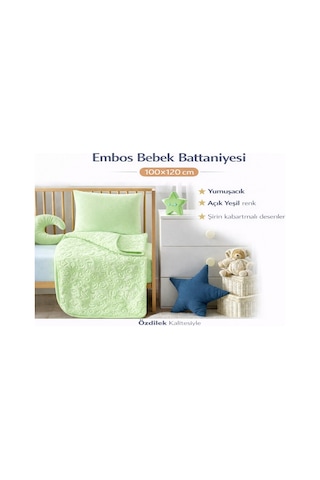 Özdilek Embos Bebek Battaniyesi 100x120 -yeşil Yeşil
