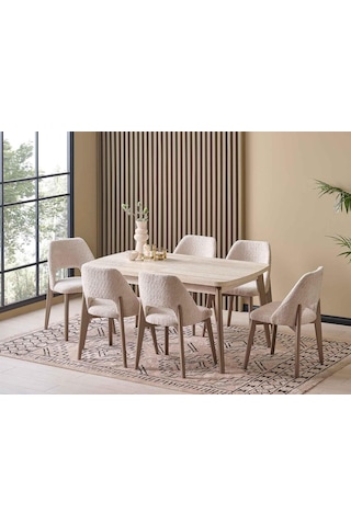 Renzo Ortadan Açılır Yemek Masası 90x150 Cm Bej