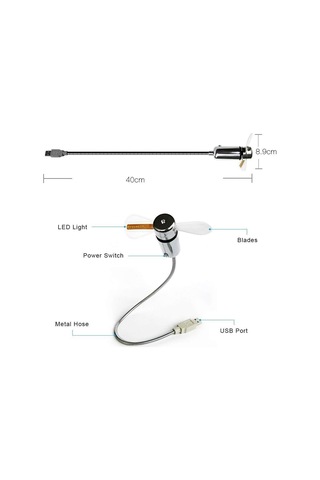 Gerçek Zamanlı Saat Ve Sıcaklık Ekranlı Küçük Usb Fanı, Kişisel Usb Led Saat Fanı