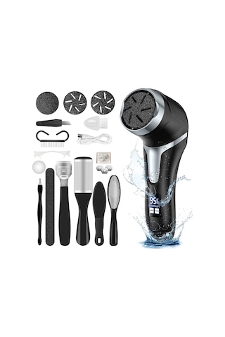 Moveevo Elektrikli Ayak Nasır Temizleme Seti Taşınabilir Ayak Törpüsü Pedikür Aletleri 3 Taşlama Başlığı 2 Hızlı Su Geçirmez