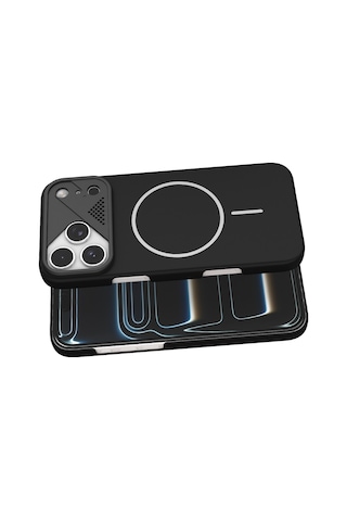 Joko - 172 - Apple Apple iPhone Uyumlu 17 Pro Max Export Magsafe Kapak - Glblseme - - Siyah Sıyah