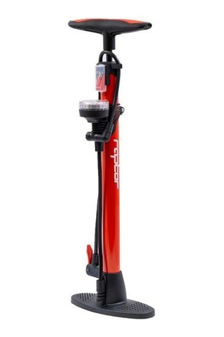 Raptor Zf-809c Analog Göstergeli Standart Ayaklı Pompa Bisiklet Pompası Kırmızı 160psi Ayak Pompası