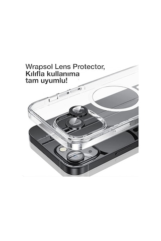 Apple Uyumlu iPhone 15 Plus Siyah Kamera Lens Koruyucu Kolay Uygulama Aparatlı
