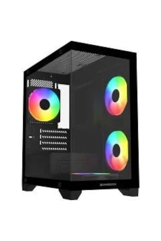 Gamebooster M6001b 600w 4 12 Rainbow Fan Mid-t M-atx Seaview Gaming Siyah Kasa