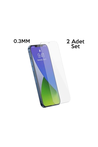 Baseus Apple Uyumlu   iPhone 12 Pro Max 6.7 0.3Mm Ful Tempered Cam Ekran Koruyucu Şeffaf (467499338)