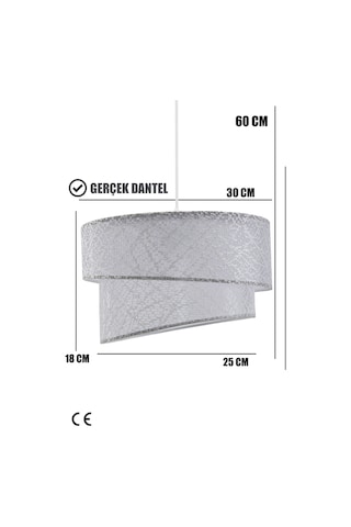 Dantel Beyaz Avize Bipartite Beyaz