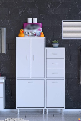 Hayal 105 Cm Kirli Çamaşır Dolabı Çok Amaçlı Modüler Banyo Dolabı - Beyaz 65+40 X160x32 Cm