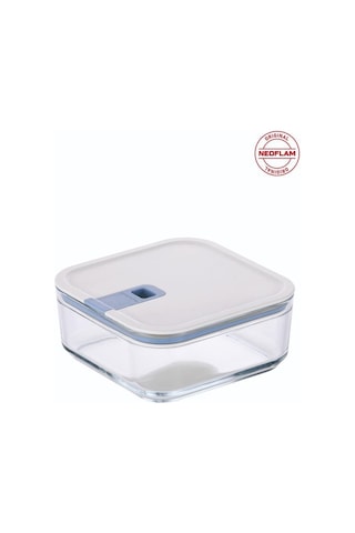 Neoflam Perfect Seal Kare Cam Saklama Kabı Bej 1100 ML Bej