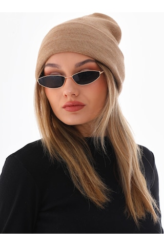 Unisex Kışlık Camel Katlamalı Bere Camel